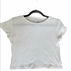 American Eagle White Waffle Tee